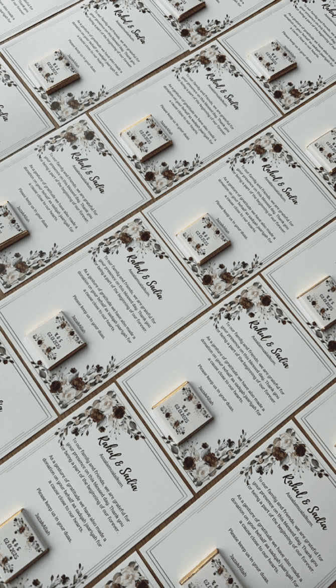 Chocolate on Card wedding favors - Image 5
